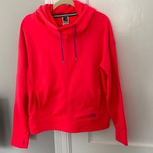 North Face women’s pink Cowl Neck Hoodie, Fleece, size Large